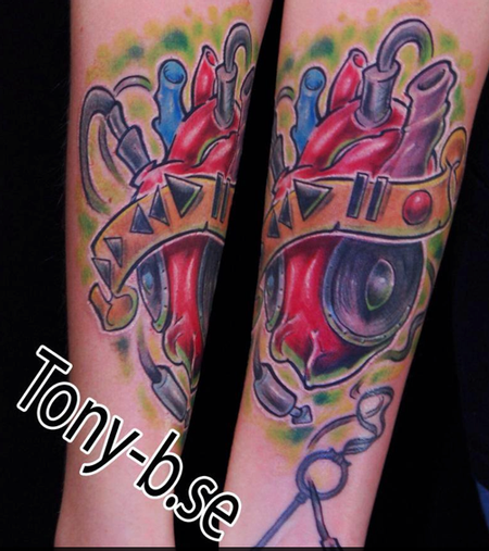 Tattoos - Heart Speaker Tattoo - 99096